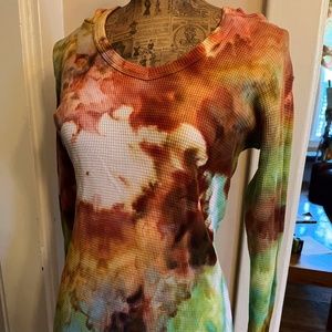 Tie Dyed Hooded Thermal, Cotton, Women's S - New and Unique